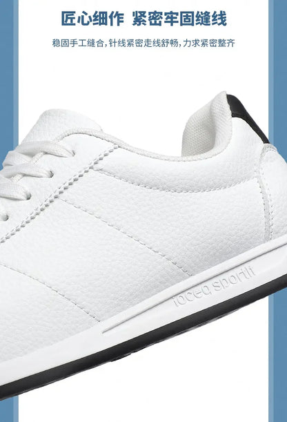 Zapatillas deportivas de cuero PU para tiempo libre, running, verano, moda, antideslizantes, montañismo, tenis, tendencia, superventas, para hombre, blancas, planas