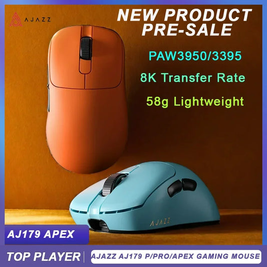 AJAZZ AJ179 APEX Gaming Mouse with Color Screen Dock, Tri-Mode Wireless Gaming Mouse, PAW3950 Sensor, 8000Hz Polling Rate, Magnetic Charging