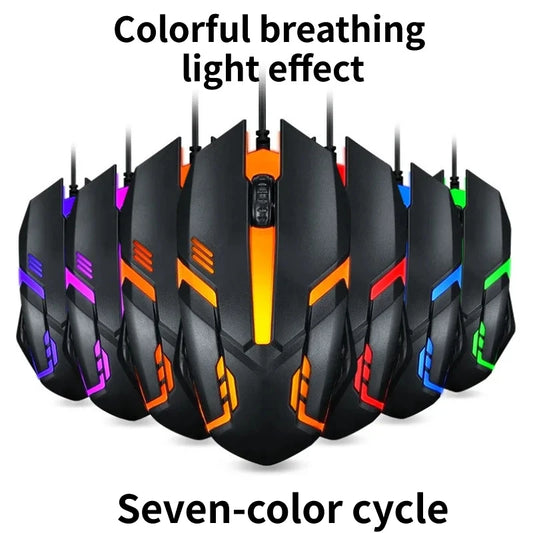 USB Wired LED Gaming Mouse 1200 DPI Optical Wired Gaming Mouse for PC, Laptop & Desktop, Ergonomic RGB USB Wired Gaming Mouse