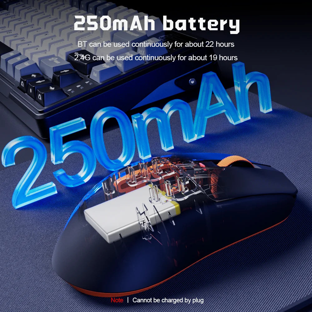 RK ROYAL KLUDGE M30 Bluetooth Wireless Mouse PAW3311 41G Lightweight 12000dpi Tri-mode Gamer Computer Mouse  Ergonomic Software