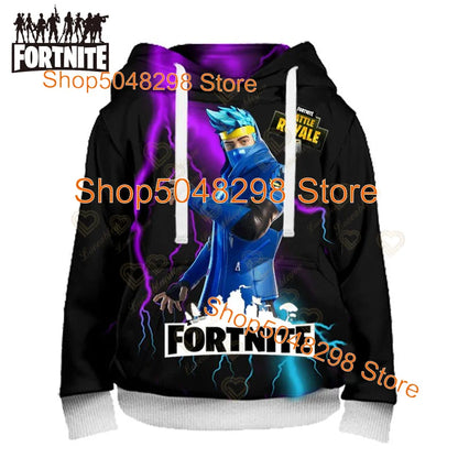 Fortnite Hoodies Pullover Sweatshirt Victory Royale 3D Hoodies Streetwear Hooded Clothes Tops for Kids Birthday Gifts