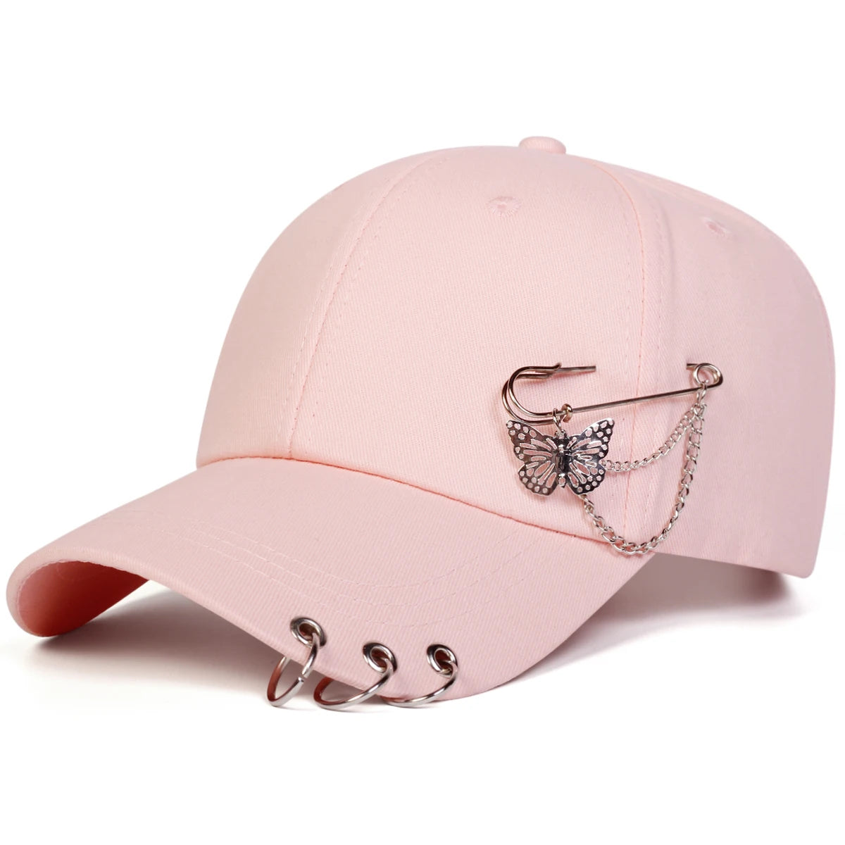 Unisex-Baseballkappen mit Schmetterlings-Eisenring für Frühling und Herbst – verstellbare Freizeitkappen für draußen – Sonnenschutzhut – Sportkappe