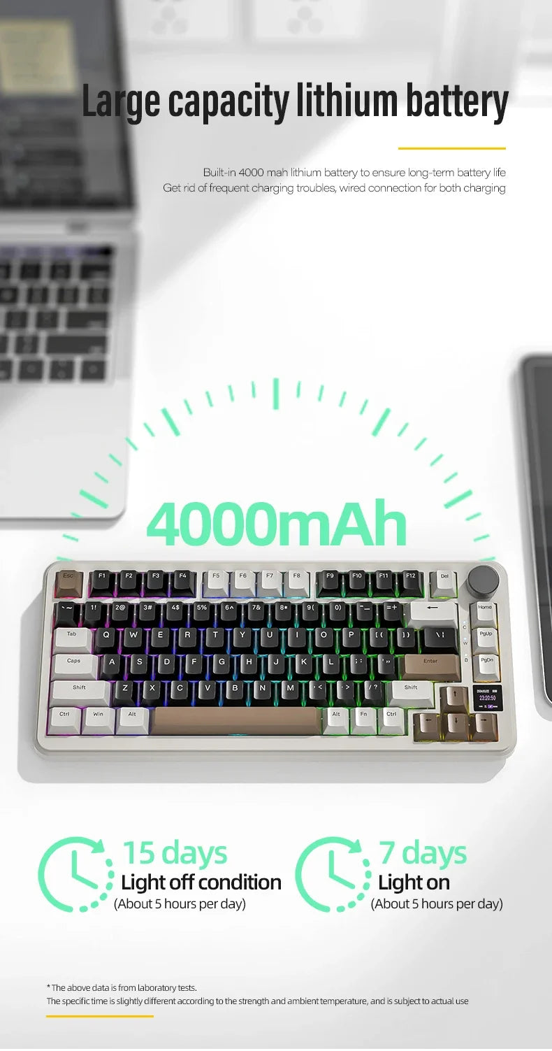 ATTACK SHARK X85/X85Pro Wireless Mechanical Keyboard 75% 82 Keys Tri-Mode Bluetooth Wired RGB Hot Swap Gasket Knob Large battery