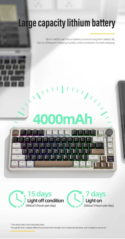 ATTACK SHARK X85/X85Pro Wireless Mechanical Keyboard 75% 82 Keys Tri-Mode Bluetooth Wired RGB Hot Swap Gasket Knob Large battery