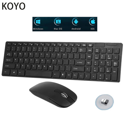 New 2.4G Wireless Keyboard and Mouse Set for Laptop iPad PC Desktop for Android iOS Windows
