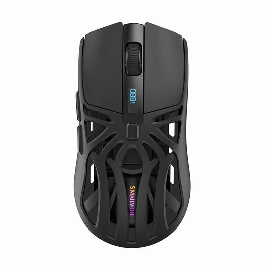 SMAILWOLF RS8 Gaming Mouse Bluetooth Wireless Tri-Mode Lightweight RGB Gaming Mouse with 11200 DPI, Rechargeable Ergonomic Gaming Mouse for PC, Laptop & Mobile