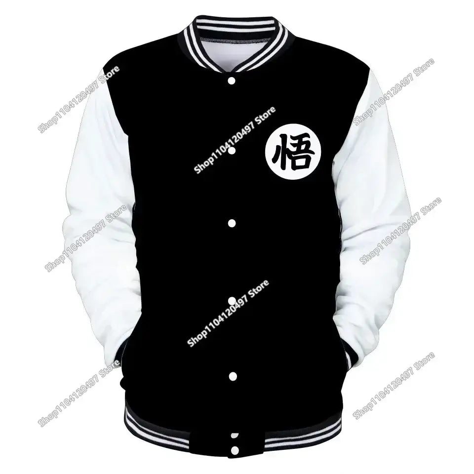Dragon Ball Goku Kanji Symbol Men Zipper Hoodie Cartoon Japan Anime Women Sweatshirt 2025 New Fashion Children Jackets Coat, produit gaming premium Fraquane
