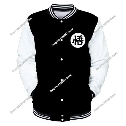 Dragon Ball Goku Kanji Symbol Men Zipper Hoodie Cartoon Japan Anime Women Sweatshirt 2025 New Fashion Children Jackets Coat, produit gaming premium Fraquane