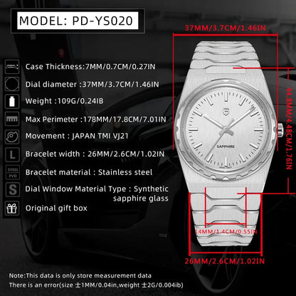 PAGANI DESIGN 2026 new ultra-thin 7mm quartz men's watch stainless steel sapphire 10Bar waterproof C3 upgrade V2 reloj hombre