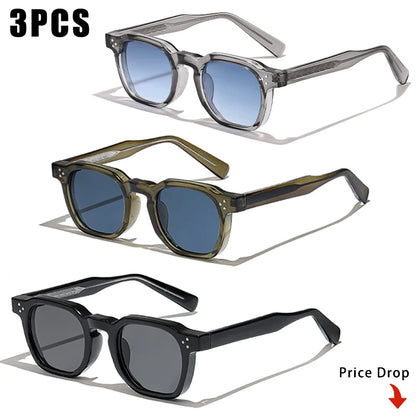 1/2/3 Pairs CATERSIDE Fashion Men Sunglasses Retro Brand Design Polycarbonate Frame Sun Glasses Women Travel Party Eyeglasses