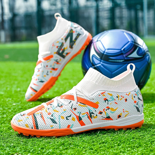 LiXingMing Football Boots Men White Professional High-Tops Soccer Society Cleats Football Shoes Non-Slip Match Training Sneakers