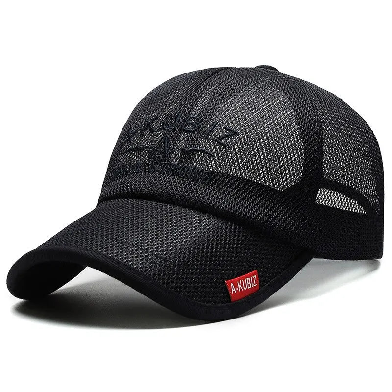 Chapéus de Verão para Homem e Mulher, Bonés de Basebol em Malha, Pala Bordada de Moda, Chapéu de Exterior com Letras Bordadas e Proteção Solar