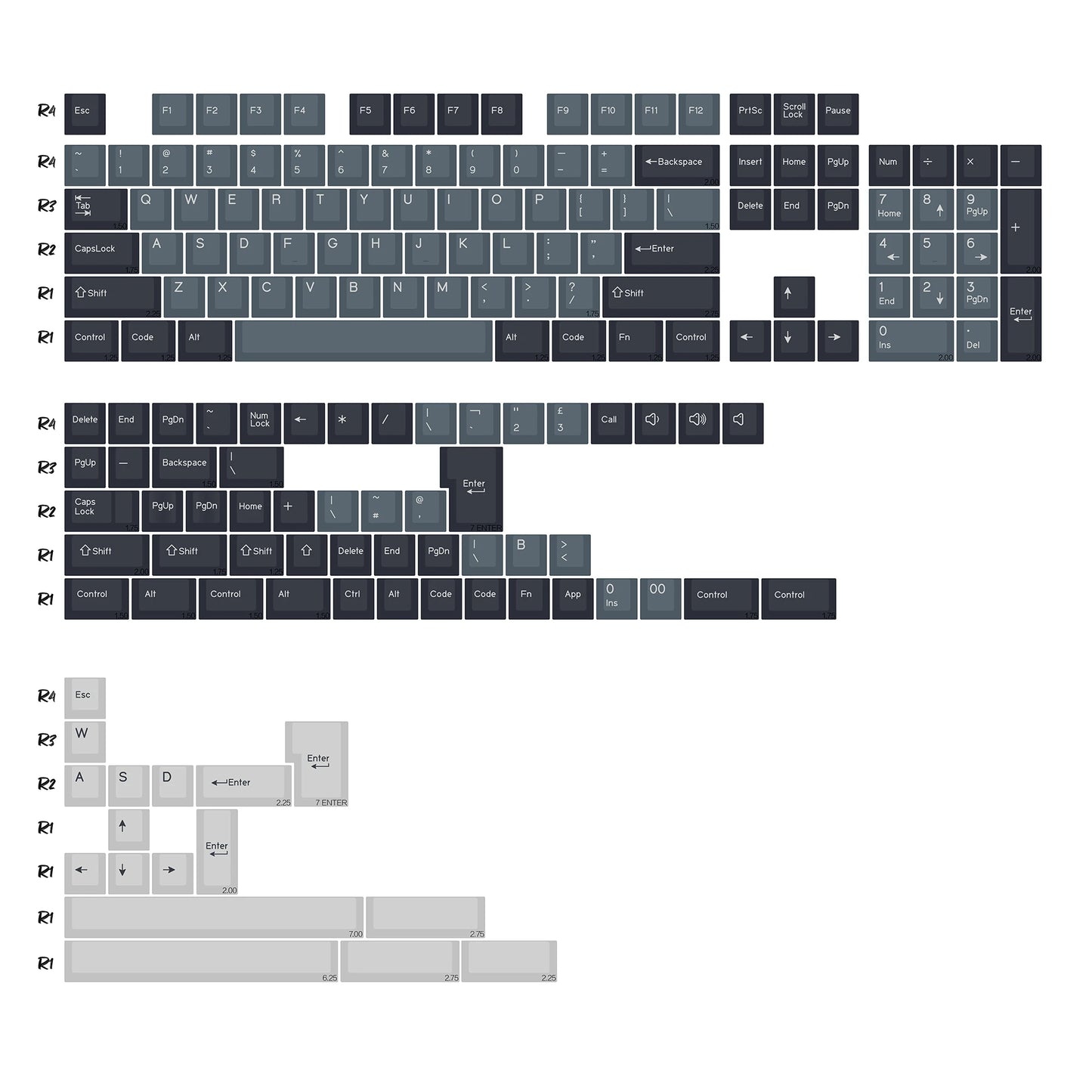 KBDiy GMK Apollo Keycaps ISO PBT Cherry Profile Retro Double Shot Keycap for MX Switches Alice 60 Mechanical Keyboard Key Caps