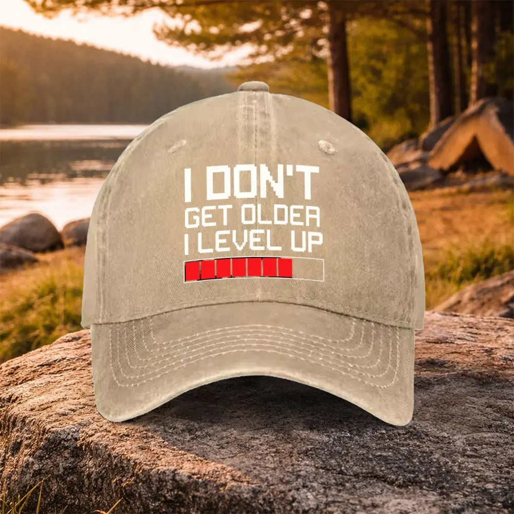 Gamer Level Up Geburtstag-Baseballkappe aus gewaschener Baumwolle, verstellbare Outdoor-Trucker-Kappe