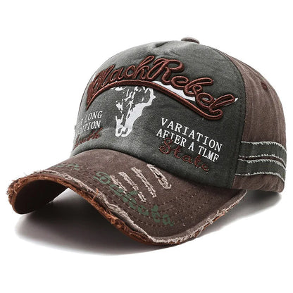 Casquette de baseball vintage « Letter Bull » délavée avec broderie, casquette de soleil rétro pour hommes et femmes, casquette à visière décontractée style hip-hop