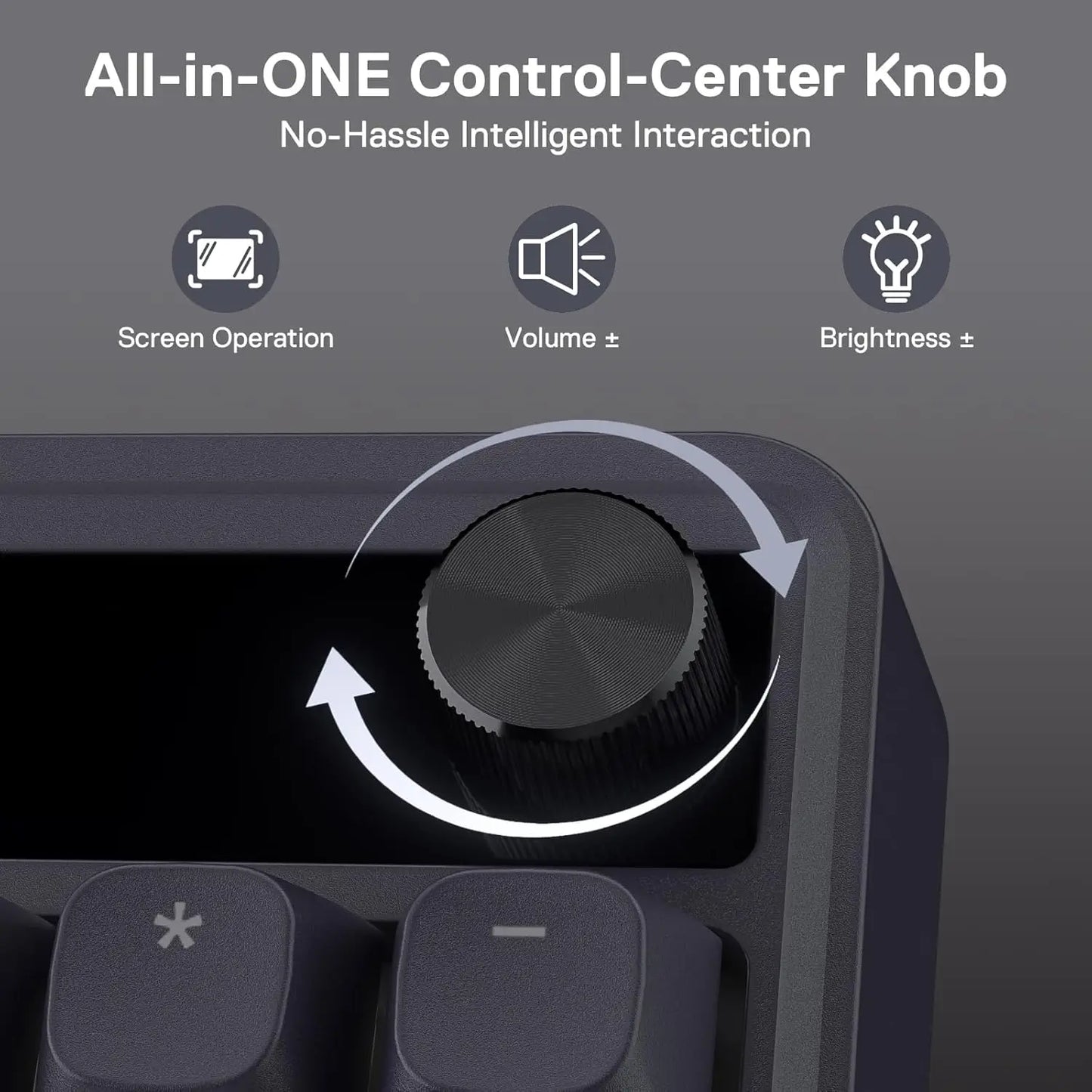 Redragon K762 Wireless Gasket Gaming Keyboard,104 Keys Mechanical Keyboard, Easy-Control 1.14’’ TFT Info Display