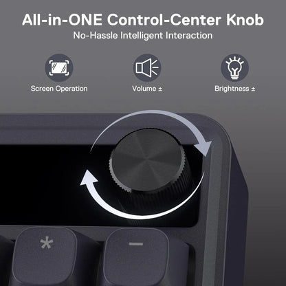 Redragon K762 Wireless Gasket Gaming Keyboard,104 Keys Mechanical Keyboard, Easy-Control 1.14’’ TFT Info Display