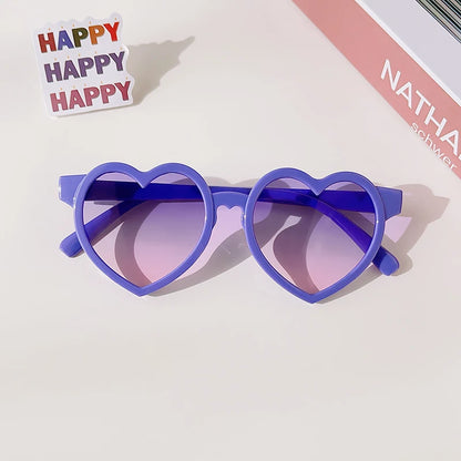 New Kids Cartoon Heart Sunflower Fruit Rabbit Ears Sunglasses Girls Boy Children Outdoor Round Polarized UV400 Sun Glasses