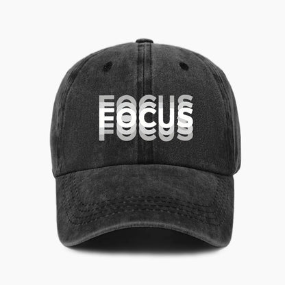 FOCUS Baseballkappe aus gewaschener Baumwolle mit Aufdruck, verstellbar, im klassischen Stil, Sport-Duckbill-Kappe für Damen und Herren