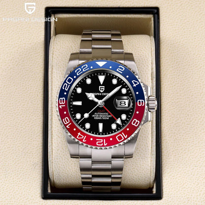 Montre automatique PAGANI DESIGN GMT 1662, montre-bracelet pour homme de 40 mm, étanche jusqu'à 100 m, montres-bracelets mécaniques pour homme Cloc