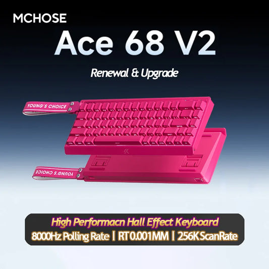 MCHOSE Ace 68 Hall Effect Magnetic Switch Gaming Keyboard Topographic Keycaps Customized TTC Uranus Magnetic Switch eSports