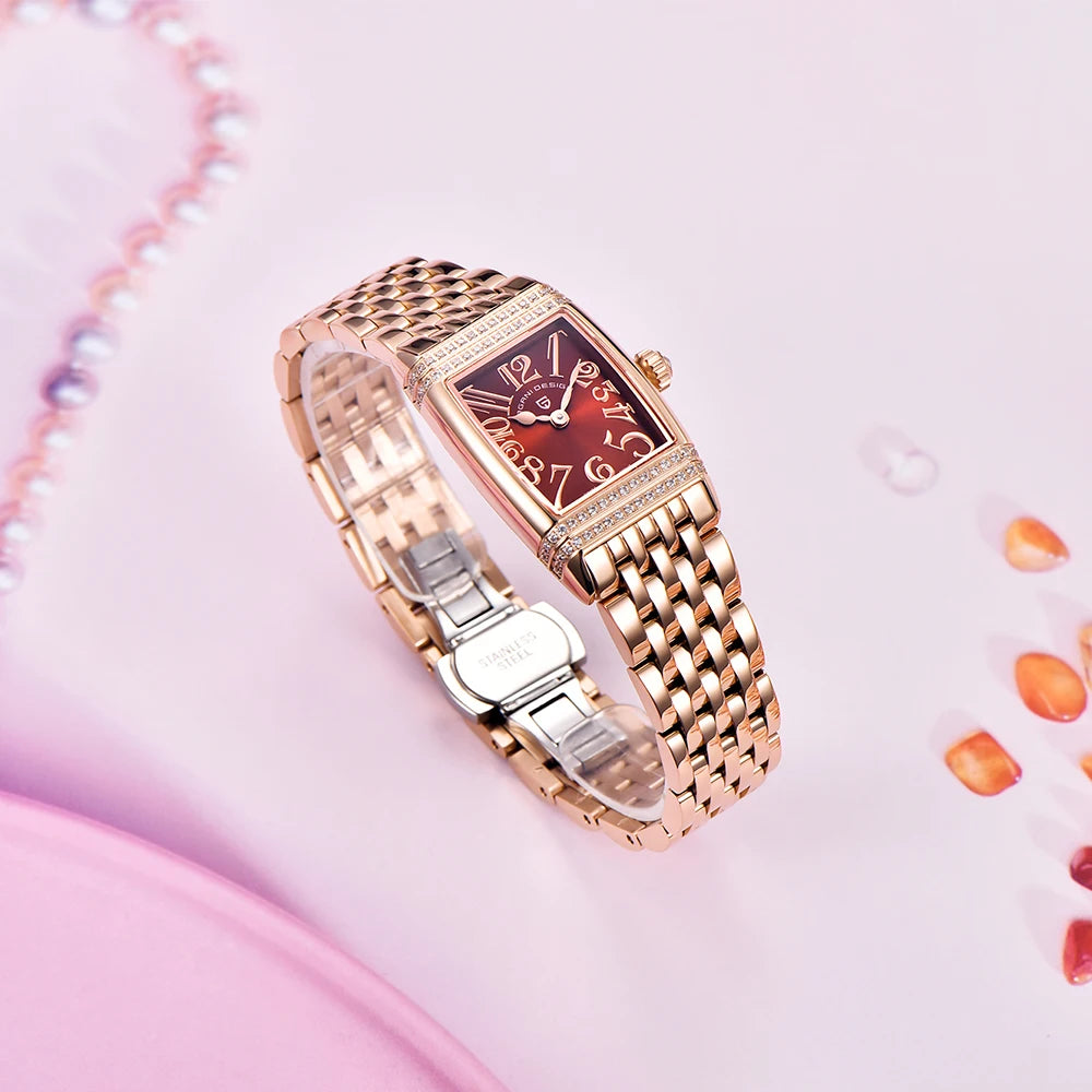 Pagani Design - Women's Sapphire Crystal Quartz Watch, Luxury Accessories, Waterproof up to 50 meters, Stainless Steel, 22mm, Ne