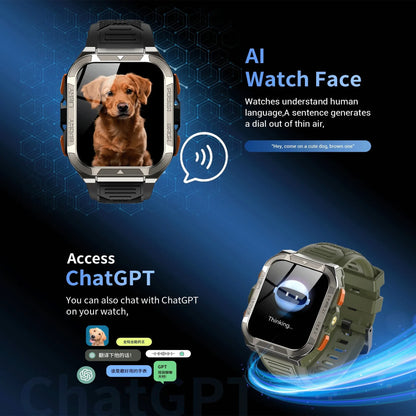 Blackview W80 Pro AI GPT Smart Watch, Precise GPS, 900mAh Battery, 1.43" AMOLED, Flashlight, Waterproof Sport Watch Men & Women