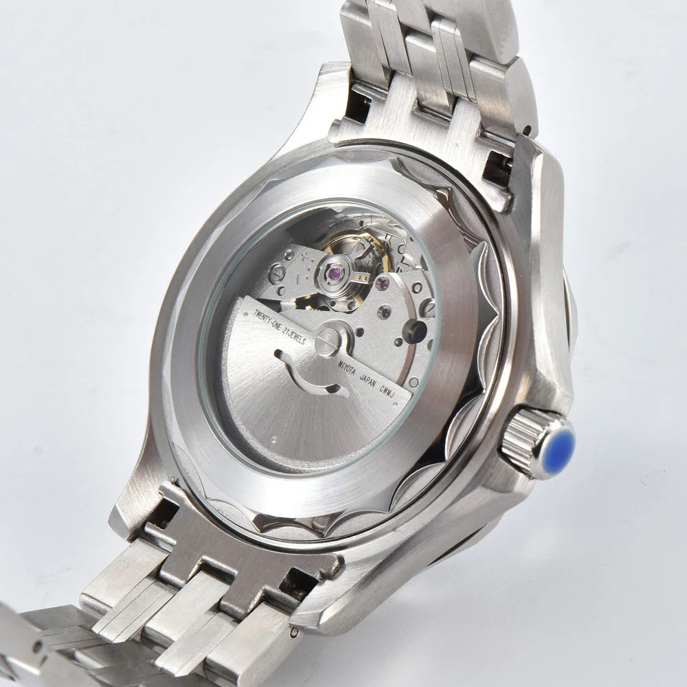 Parnsrpe Nouvelle montre de plongée automatique Miyota 8215 pour homme, sport de luxe, cadran vert, luminescent, verre saphir, date, étanche, bus