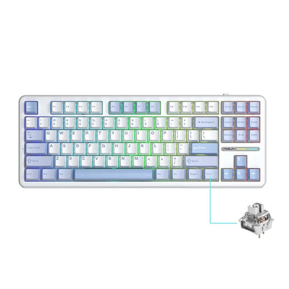 AULA F87Pro Mechanical Keyboard 2.4g/USB/Bluetooth Tri Mode Wireless 87 Key 5 Layer Silencing Filling Suitable For Gaming + Typing