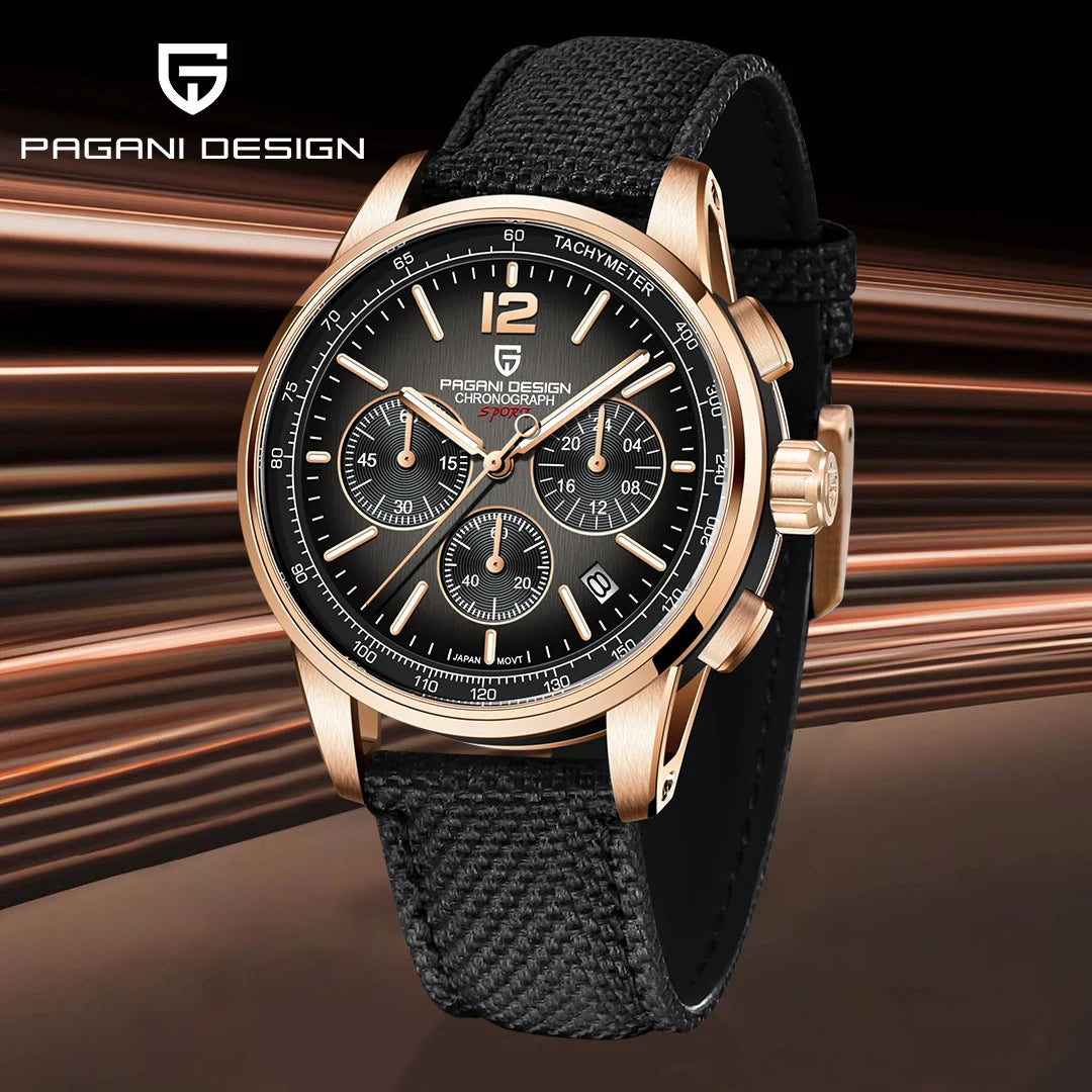 PAGANI DESIGN 2025 New Men Quartz Watches VK63 Fashion Casual 100M Water Resistant Sapphire Glass Stainless Steel Watches