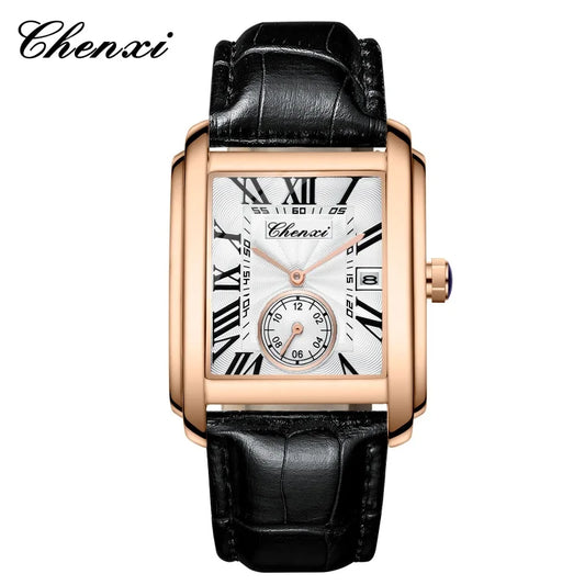CHENXI 8216 Hot Selling Top Brand Business Men's Watch Quartz Military Calendar Waterproof Men's Leather Strap Elegant Clock