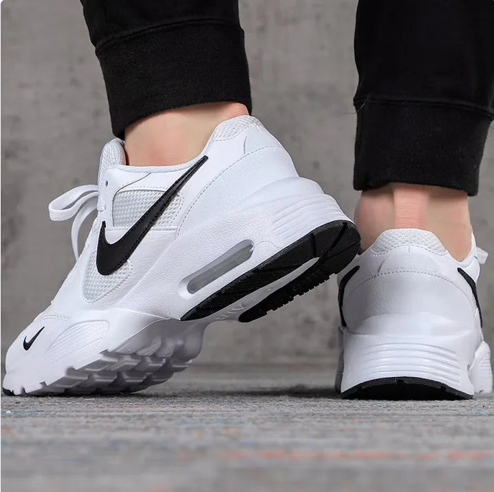 Nike's New Air-Cushioned Shock-Absorbing Hiking and Fitness Running Shoes for Men, Lightweight and Comfortable with Layered Upper Design, Suitable for Daily Wear and Sports. Air Max Fusion Stylish Versatile White Retro-Style