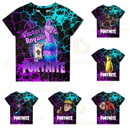 Fortnite Victory Royale Ninja Fashion 3D T-Shirts Summer Short Sleeve Children Clothing Cartoon Print Baby Clothes Kids T Shirt