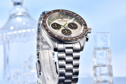 PAGANI DESIGN Saturn Men's Watches 2026 New Top Luxury Quartz Watch Men Light Tan Chronograph AR Sapphire crystal Wristwatch Men