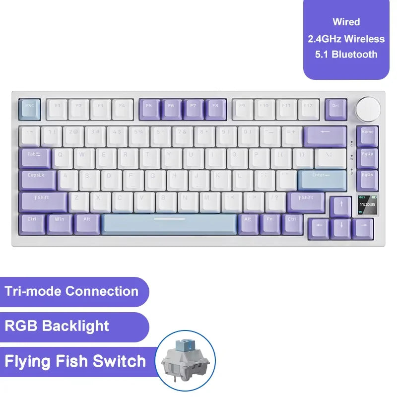 Ajazz AK820/AK820Pro Gaming Mechanical Keyboard Bluetooth 5.1/Wireless/wired  Custom Keyboard With Heat Exchange Sealed Button