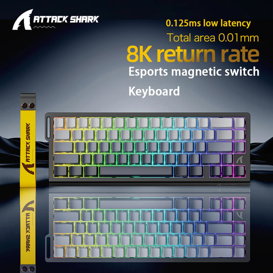 Magnetic Switch Gaming Keyboard Attack Shark X68HE And FreeWolf F68/F68Pro 8K Wired 1K Wireless RGB Rapid Trigger Hall Effect