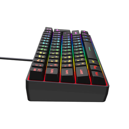 Russian Keyboard English RGB Lighting 61 Keys 60% Layout Gaming Keyboard ISO USB Wired Full Key No Impact K401 For Game Office