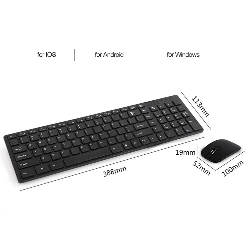 New 2.4G Wireless Keyboard and Mouse Set for Laptop iPad PC Desktop for Android iOS Windows