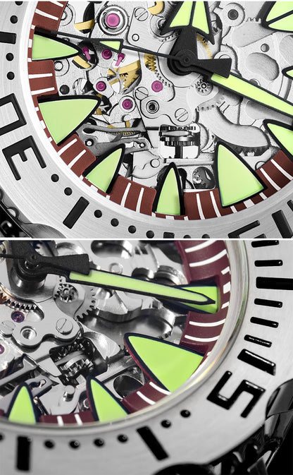 ADDIESDIVE luxury men's skeleton automatic watch sapphire glass BGW9 luminous diver's watch 200m men analog mechanical watches
