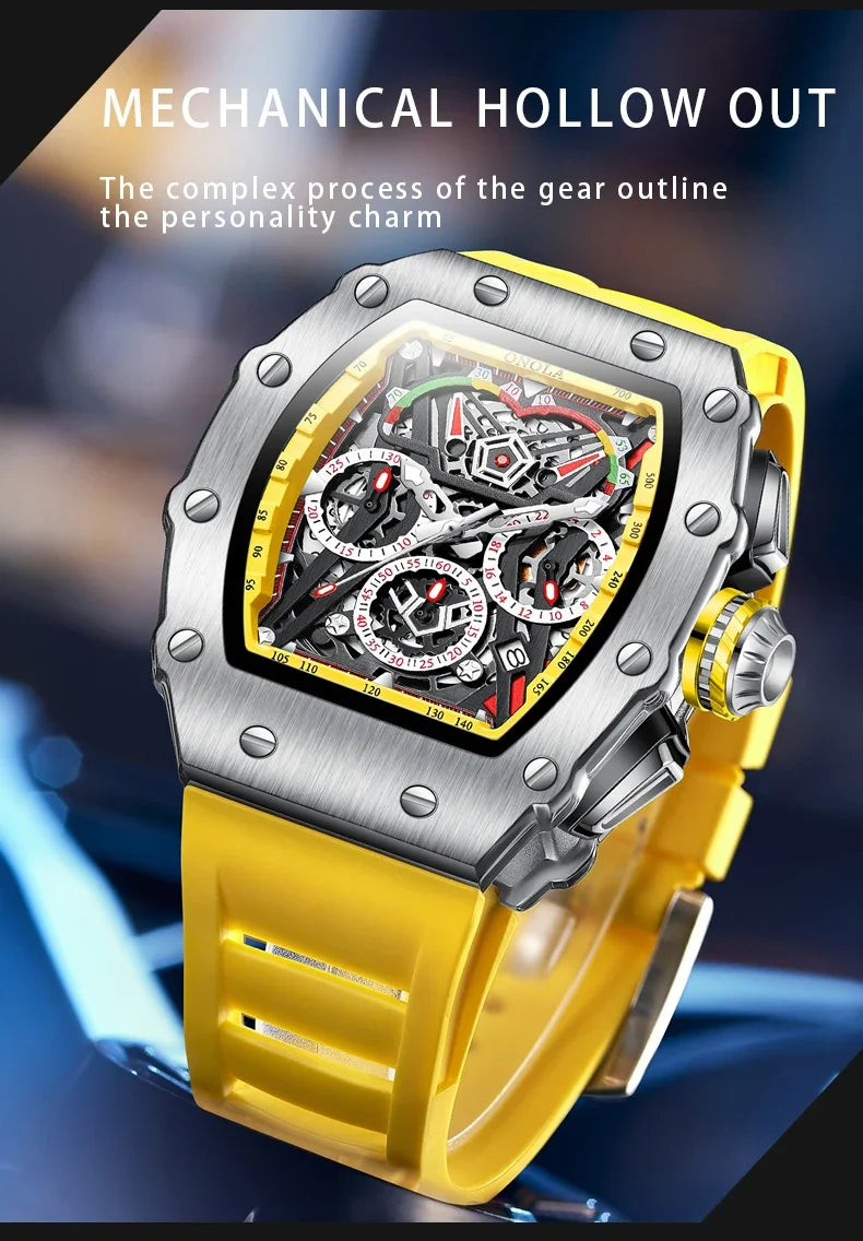 ONOLA 6827 Fashion Sports Quartz Men's Watch Waterproof Luminous Calendar Chronograph Watches for Men Relogios Masculino Часы