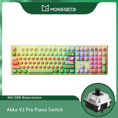 Akko MonsGeek MG108B Bun Wonderland Wireless Mechanical Keyboard MOG Profile RGB 108 Keys Full Size Hot Swap USB / 2.4G / BT 5.0