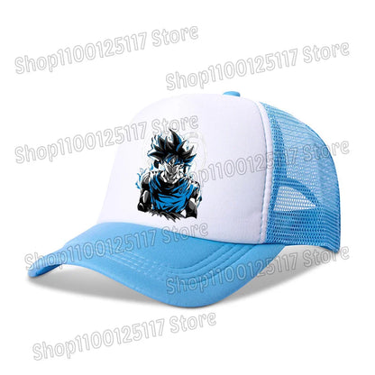 Dragon Ball Baseballkappe, Anime-Bedruckte Kappen, atmungsaktive Schirmmütze, Cartoon, Goku, Sommersport, Snapback, Mesh-Sonnenhut, Geschenk für Kinder