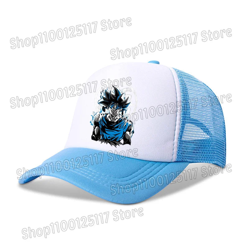 Dragon Ball Baseballkappe, Anime-Bedruckte Kappen, atmungsaktive Schirmmütze, Cartoon, Goku, Sommersport, Snapback, Mesh-Sonnenhut, Geschenk für Kinder