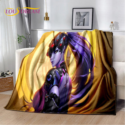 Меко плюшено одеяло Overwatch Game Gamer DVA Reaper, фланелено одеяло за хол, спалня, легло, диван, пикник, дете, 3D