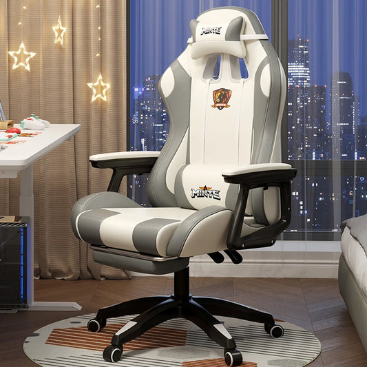 2024 New Modern Computer Office Chair Home Comfortable Dormitory Study Anchor Gaming Swivel Backrest Sofa Lifting Chair