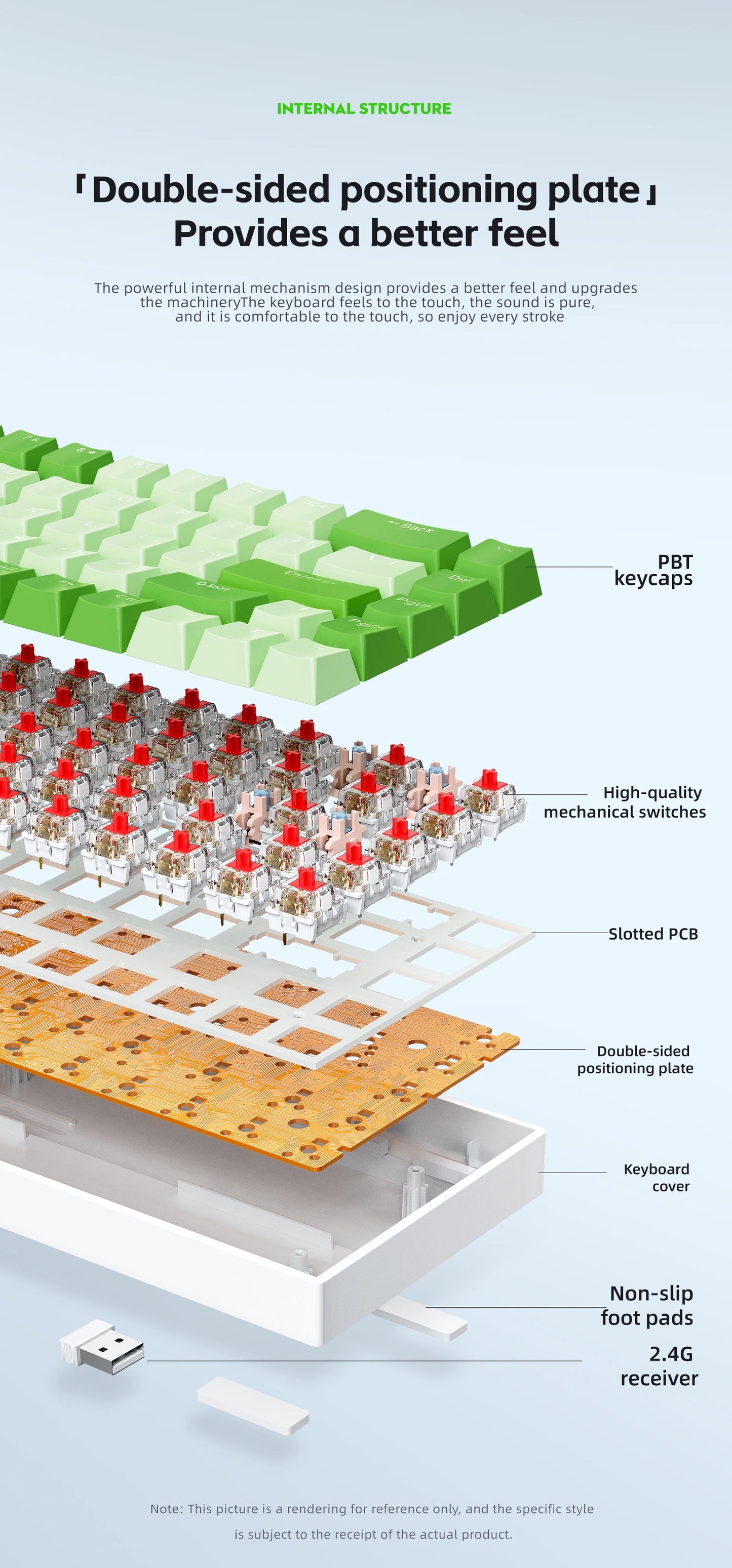 K68 68Key Wireless Mechanical Keyboard Tri-mode Connection, Full Key Hot Swap, RGB lighting Effects, L