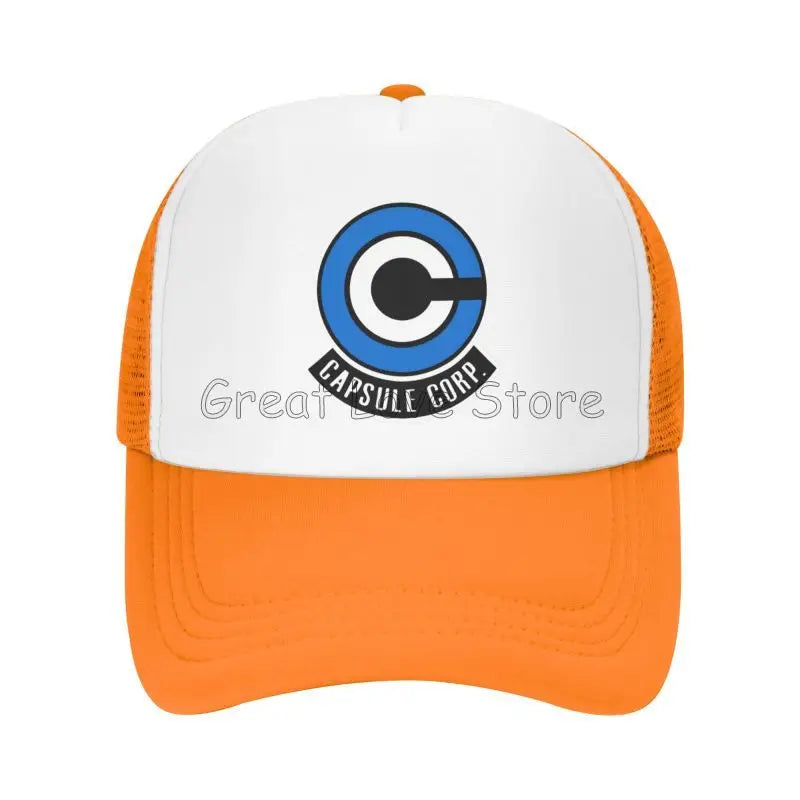 Capsule Corp Mesh-baseballkepsar Unisex Hip-Hop-truckerhatt Anime DBZ Dad Hat Justerbar racingkeps Sommartrucker Snapback-kepsar