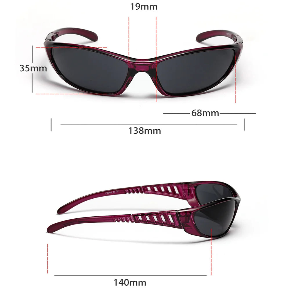 Y2K Sunglasses Men Women Color Hollowed Outdoor Driving UV400 Sunglasses Girls Net Red Hip Hop Gothic Women Sun Glasses 2025 Hot