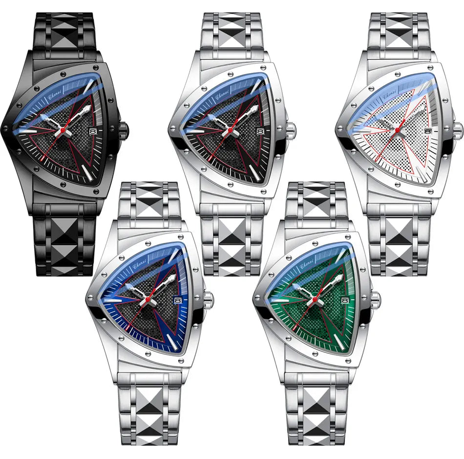 CHENXI Fashion Men's Watch Quartz Wristwatch Casual Hollow Triangle Watch Luxury Men's Gift Clock  Relojes Para