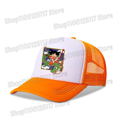 Dragon Ball Baseballkappe, Anime-Bedruckte Kappen, atmungsaktive Schirmmütze, Cartoon, Goku, Sommersport, Snapback, Mesh-Sonnenhut, Geschenk für Kinder